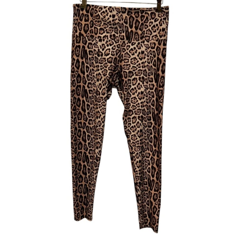 onzie flow true leopard rosette workout spandex pants L